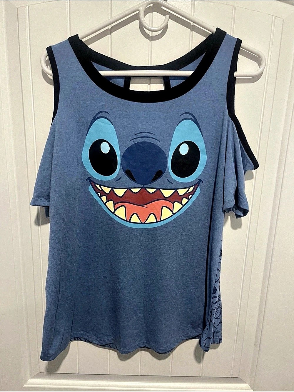 Disney Parks Stitch Graphic Cutout Tank Top Blue XL
